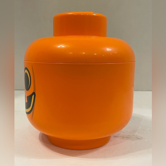 Lego Pumpkin Head Jack-o-lantern Orange Storage Container Small - Picture 2 of 9